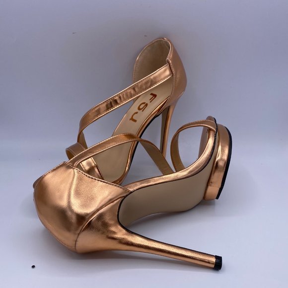 FSJ Shoes Fsj Rose Gold Shoes Open Toe Stiletto Heels Sandal Poshmark